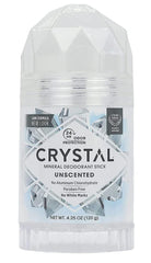 Crystal mineral deodorant stick unscented with a clear faceted cap