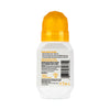 Back view of a white spray bottle with a yellow cap on a white background with ingredient details.