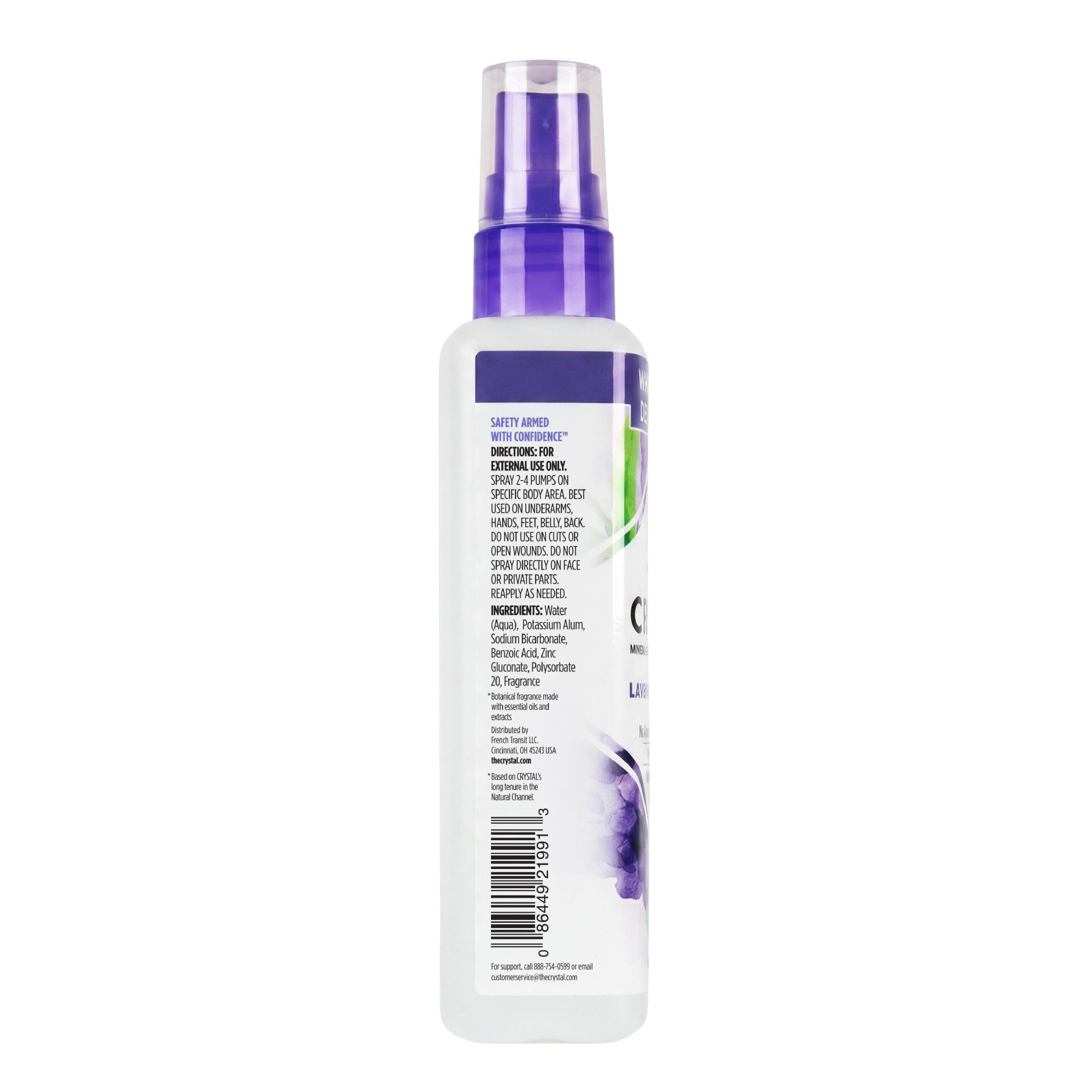 Spray bottle with ingredient label on a white background