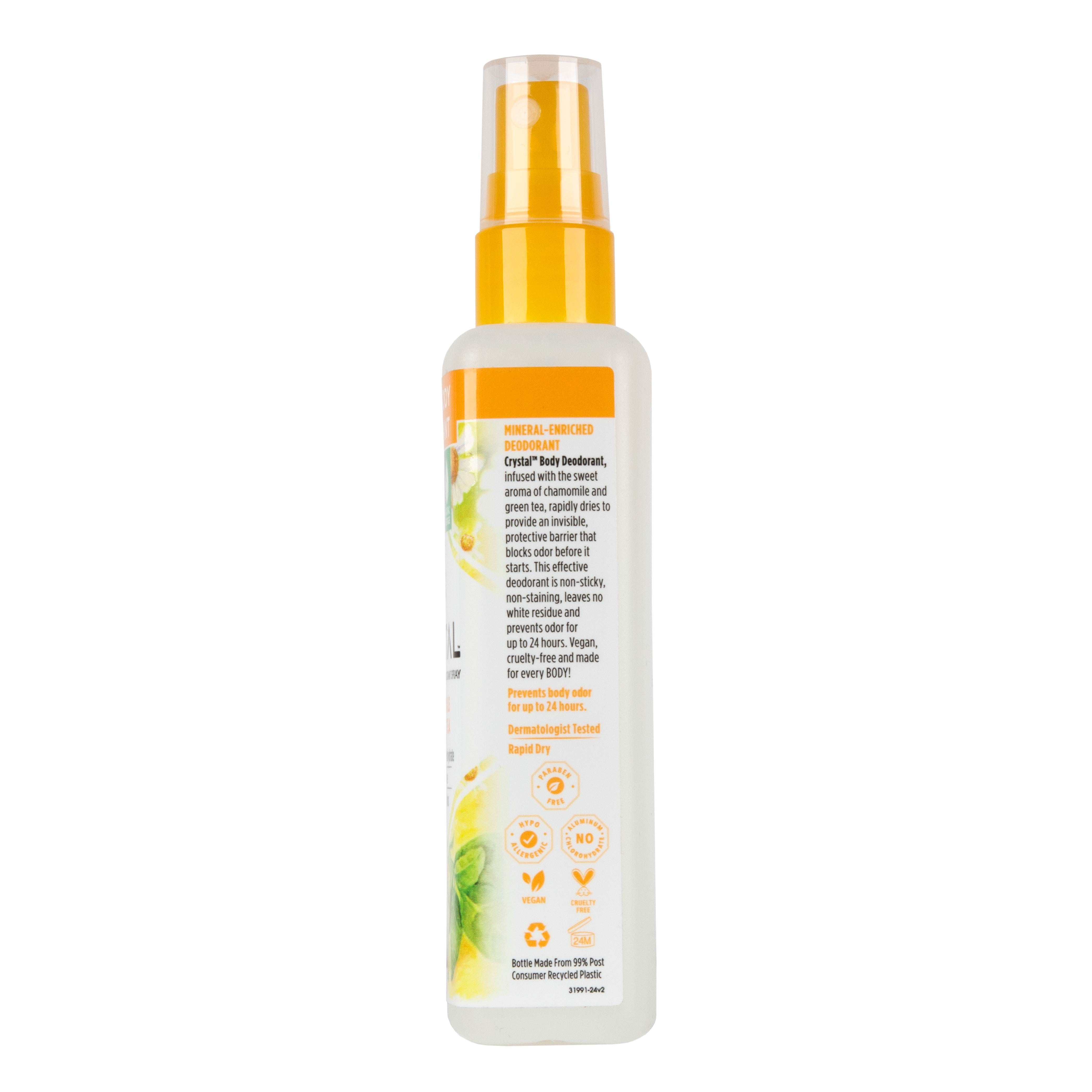 Spray bottle with a white label on a white background