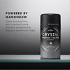 Crystal Charcoal and Tea Tree Magnesium deodorant on a gray background.