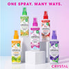 Collection of Crystal whole body deodorant spray bottles on a light background with 'One Spray. Many Ways.' text.