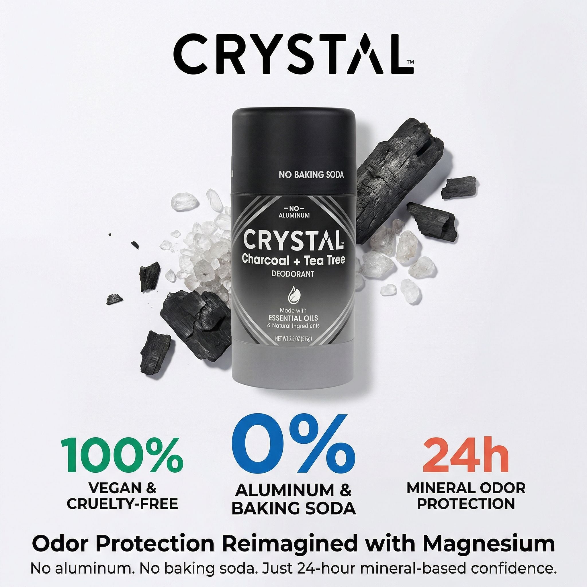 Crystal Charcoal & Tea Tree Infographic