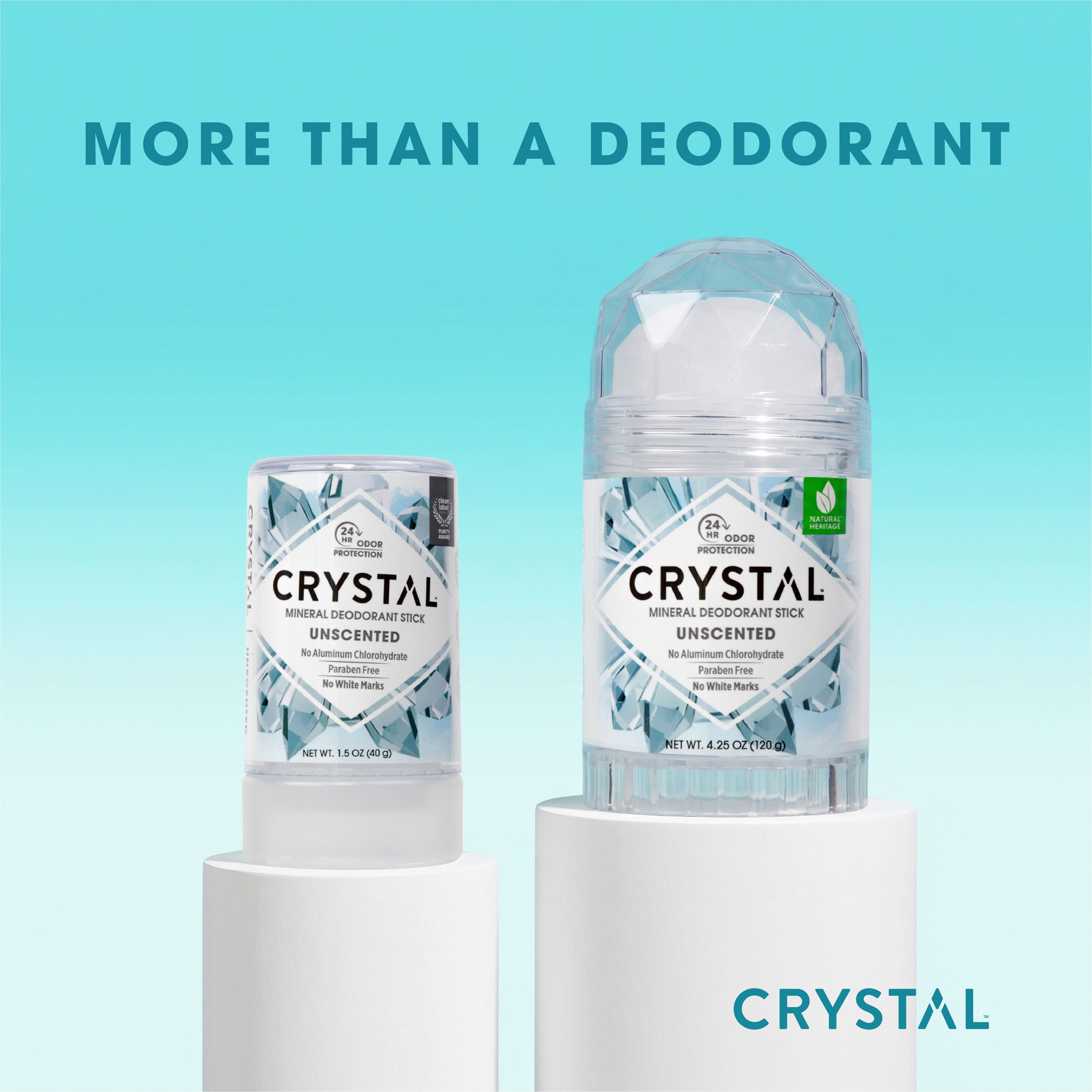 Crystal Mineral Stick and Crystal travel stick  on light blue background.