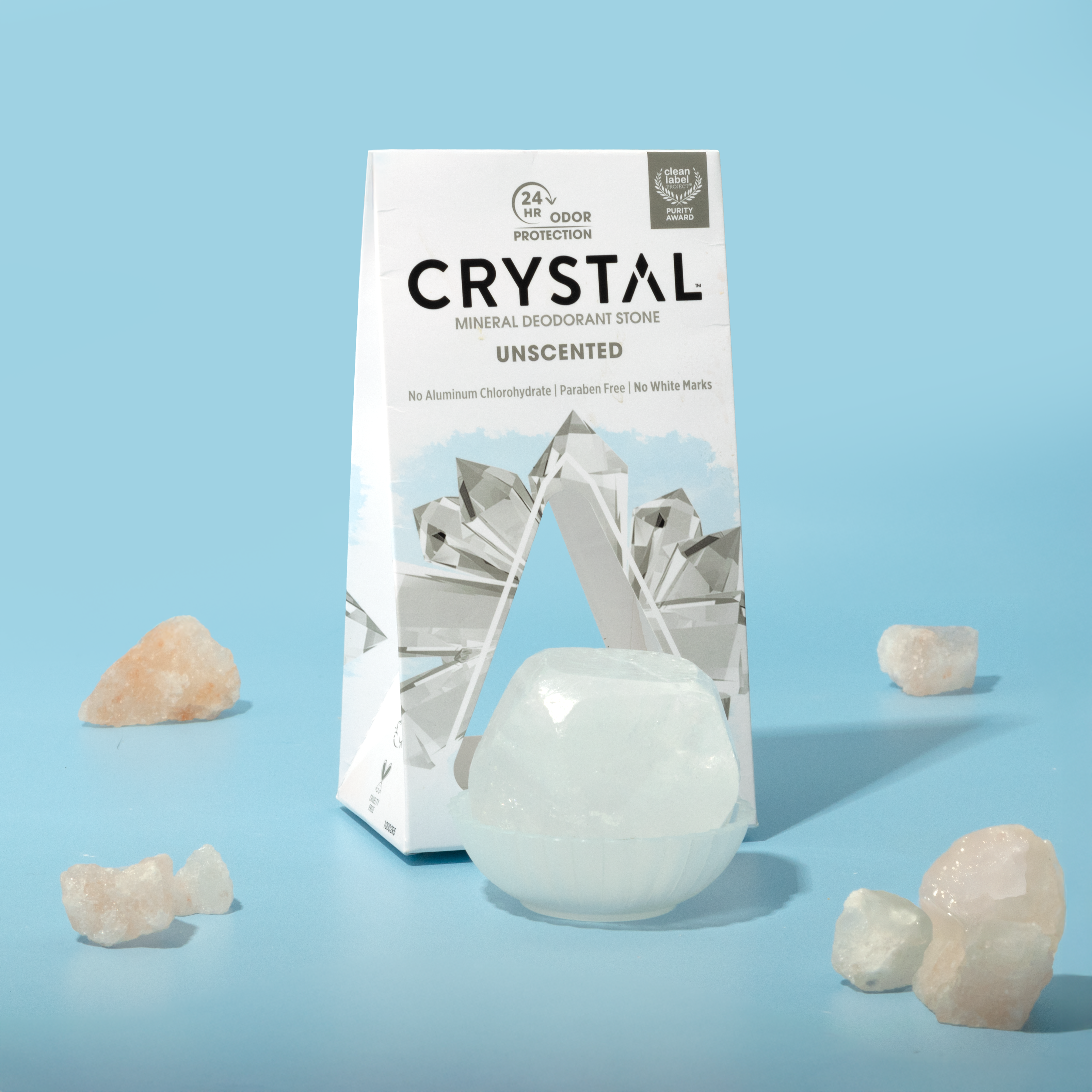 Mineral Deodorant Stone w/Dish - Unscented