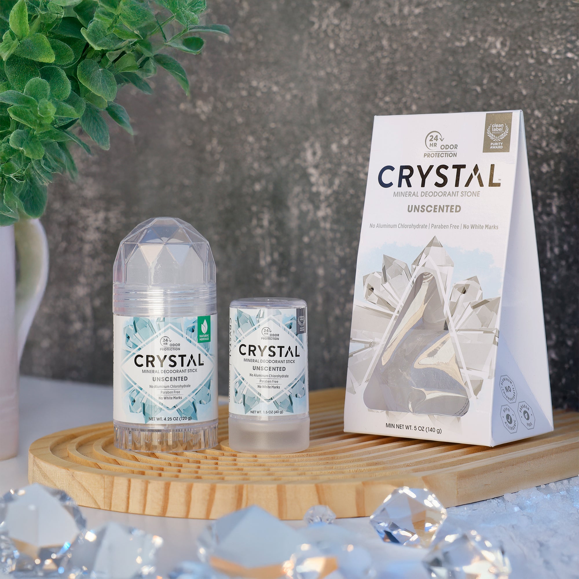 Mineral Deodorant Stone w/Dish - Unscented
